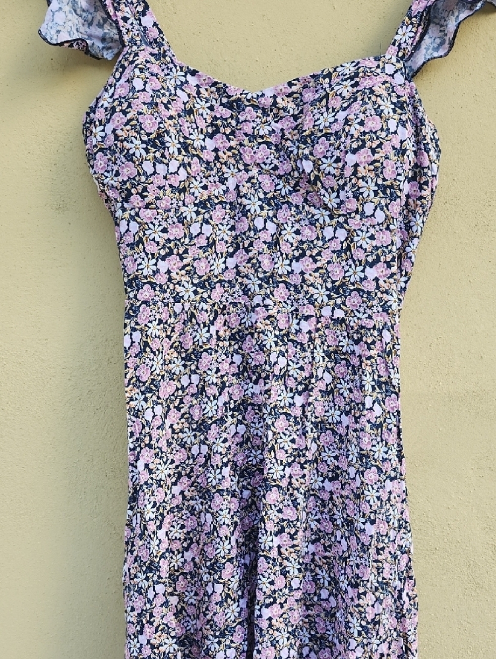 As U Wish Boho Lavender & Navy Floral Asymmetrical Hi-Lo Dress - Picture 5 of 14
